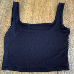 Black Ribbed Women's Top